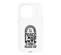 Custodia per iPhone 15 Pro Peace Love e rap melodico Bohemian Rainbow