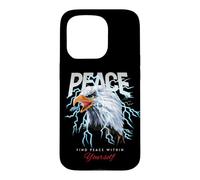 Custodia per iPhone 15 Pro Peace USA Eagle Wild Quotes find The Peace within Yourself