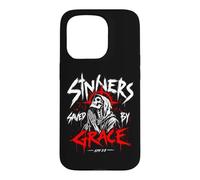 Custodia per iPhone 15 Pro Peccatori salvati da Grace Christian Skeleton Efesini 2:8