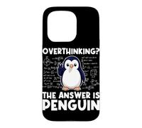 Custodia per iPhone 15 Pro Pensare troppo La risposta è Penguin Divertente Insegnante di Matematica