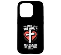 Custodia per iPhone 15 Pro Per Dio così amato il mondo Giovanni 3:16 Scrittura