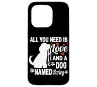 Custodia per iPhone 15 Pro Personalizzato Cane Nome Harley Cute Dog Pet Lover
