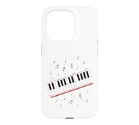 Custodia per iPhone 15 Pro Piano Beat Tastiera Note musicali Musicista Lezioni di pianoforte