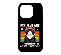 Custodia per iPhone 15 Pro Pickleball Moglie Gatto Mamma Inarrestabile Paddle Player