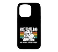 Custodia per iPhone 15 Pro Pickleball Papà E Cane Papà Doppia Minaccia