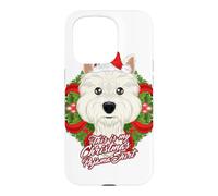 Custodia per iPhone 15 Pro Pigiama con scritta "This Is My Christmas", West Highland Terrier