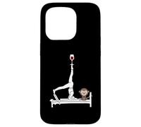 Custodia per iPhone 15 Pro Pilates vino Reformer Pilates con scimmia