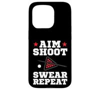Custodia per iPhone 15 Pro Pool Playing Aim Shoot Swear Repeat Pool Playing Billiards