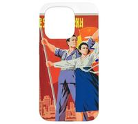 Custodia per iPhone 15 Pro Poster di propaganda della Corea del Nord, divertente
