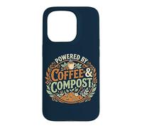 Custodia per iPhone 15 Pro Powered By Coffee & Compost Funny Gardener