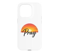 Custodia per iPhone 15 Pro Pray Sunset Inspirational Religious Christian Faith