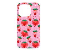 Custodia per iPhone 15 Pro Preppy Spring Coquette Fragola Archi Modello San Valentino