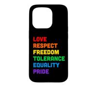 Custodia per iPhone 15 Pro Pride Love Equality Rainbow LGBTQ Parole colorate