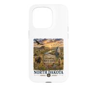 Custodia per iPhone 15 Pro Progettazione di viaggi del paesaggio della prateria dell'acquerello del Nord Dakota