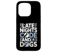 Custodia per iPhone 15 Pro Programmatore Late Nights Code And Dogs Amante dei cani