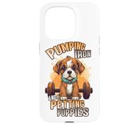 Custodia per iPhone 15 Pro Pumping Iron and Petting Puppies Body Building
