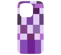 Custodia per iPhone 15 Pro Purple Color Block Checkered Checker Abstract Checkerboard