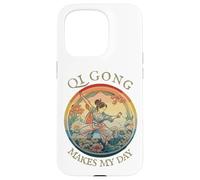 Custodia per iPhone 15 Pro Qi Gong femminile, disegno storico vintage retrò, Harmony