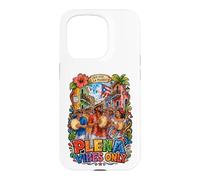 Custodia per iPhone 15 Pro ¡Que Viva La Plena! Plena Vibes Only Musica portoricana