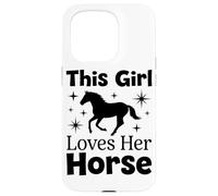 Custodia per iPhone 15 Pro Questa ragazza ama il suo cavallo ama l'arte occidentale