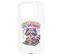 Custodia per iPhone 15 Pro Raccoon Gaming Can't Hear You I'm Gaming Common Raccoon
