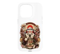 Custodia per iPhone 15 Pro Ramen Pasta American Bulldog Giappone Samurai Cane Snack