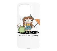 Custodia per iPhone 15 Pro Rana Cottagecore No Rain No Flowers