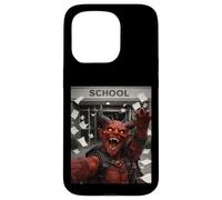 Custodia per iPhone 15 Pro Red Devil, meme selfie divertente, ultimo giorno di scuola