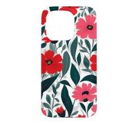 Custodia per iPhone 15 Pro Red Poppy Botanical Bold Flowers Floreale