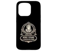 Custodia per iPhone 15 Pro Reformed Theology Martin Lutero Here I Stand Citazione