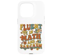 Custodia per iPhone 15 Pro Retro Ondulato Fluente In Matematica E Sarcasmo Groovy Flower Teacher