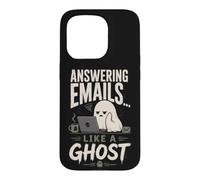 Custodia per iPhone 15 Pro Rispondere alle e-mail come un fantasma divertente ufficio di Halloween