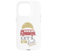 Custodia per iPhone 15 Pro Road Trip Bus Tramonto Avventura Lets Get Lost Somewhere