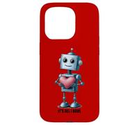 Custodia per iPhone 15 Pro Robot con un grande cuore, grafica