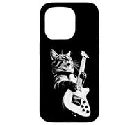 Custodia per iPhone 15 Pro Rock Cat Playing Guitar - Funny Guitar Cat