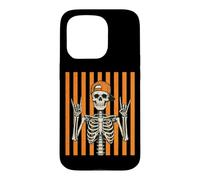 Custodia per iPhone 15 Pro Rocker Skeleton Cap Skater Cool Halloween Punk Rock Uomini Ragazzi