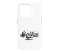Custodia per iPhone 15 Pro Roma Italia Colosseo Città del Vaticano Sketch Art