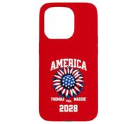 Custodia per iPhone 15 Pro Ron Paul Thomas Massie Election 2028 President American Flag
