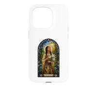 Custodia per iPhone 15 Pro Saint Kateri Tekakwitha Cattolico Gotico Mosaico Icona Arte