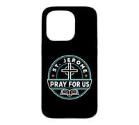 Custodia per iPhone 15 Pro San Girolamo Prega per noi Santo Patrono Cattolico Grafico