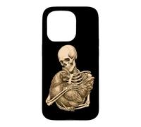 Custodia per iPhone 15 Pro Scheletro che abbraccia il pollo divertente spettrale regalo contadino