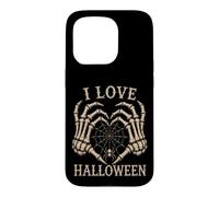 Custodia per iPhone 15 Pro Scheletro Mani Cuore I Love Halloween Spider Costume