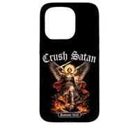 Custodia per iPhone 15 Pro Schiaccia Satana San Michele Romani Versi Biblici Arcangelo Angelo