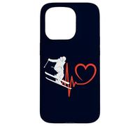 Custodia per iPhone 15 Pro Sci Freestyle Heartbeat Sciatore Sport Invernali ECG Pulse