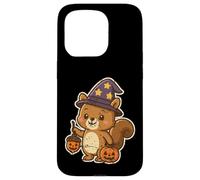 Custodia per iPhone 15 Pro Scoiattolo strega con lanterna zucca