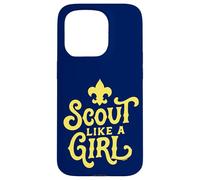 Custodia per iPhone 15 Pro Scout Like A Girl Fleur De Lis BSA Cub Scouts Typography