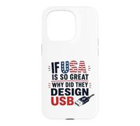Custodia per iPhone 15 Pro Se gli Stati Uniti sono così grandi perché USB Retro Humor Coder Tech America