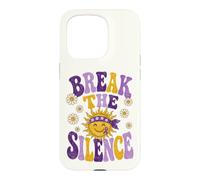 Custodia per iPhone 15 Pro Sensibilizzazione sulla violenza domestica Break The Silence Nastro viola