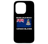 Custodia per iPhone 15 Pro Seven Mile Beach - Bandiera delle Isole Cayman, effetto invecchiato