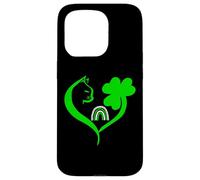 Custodia per iPhone 15 Pro Shamrock Cat St Patricks Funny Irish Lucky Cat Charm Clover